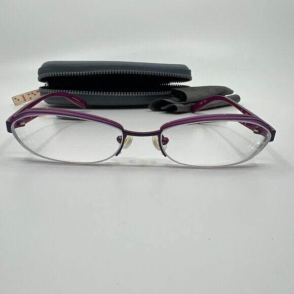 MIKLI M0626 Eyeglasses Half Rimless Frame Purple 52-17-134 H6410 - Picture 2 of 8